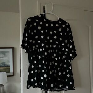 Black Floral Print Flowy Maternity Top